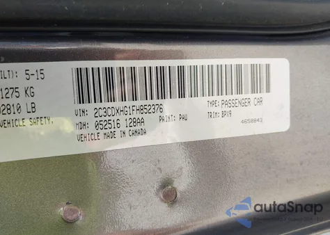 2015 Dodge Charger Sxt z USA, uszkodzony, nr VIN 2C3CDXHG1FH852376